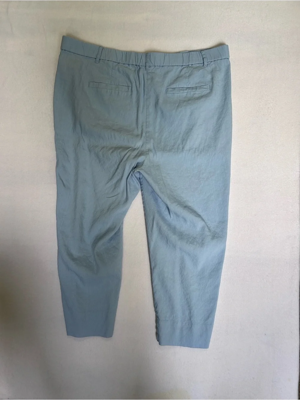 J.Jill Linen Blend 2 Piece Set Blazer 1X Jacket Ankle Pants 2X Blue Plus Size